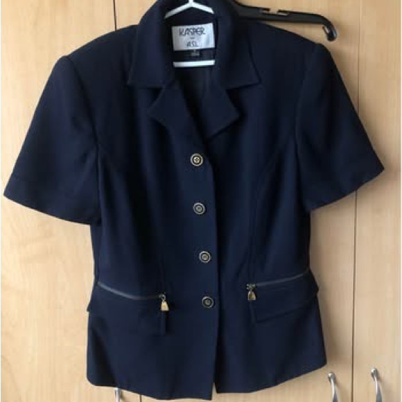 Vintage 1980s Kasper for A.S.L. Navy Skirt Suit – Size 6 - Picture 4 of 4